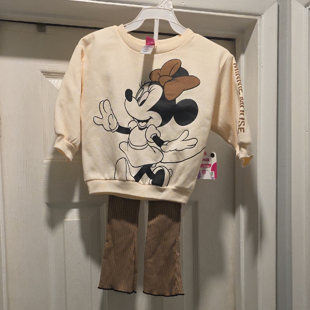 Disney Minnie Mouse Kids Matching Set - Cream and Brown